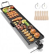 I-Keukenn 39.5-Inch Electric Griddle & Teppanyaki Grill, 2000W Large Non-Stick Surface, Intellige...