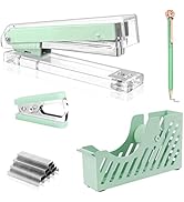 Creechwa Green Desk Accessory Kit, Acrylic Stapler Set, Office Supplies Set for Women and Student...