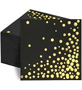 100 Pcs Gold Cocktail Napkins, 3-Ply Party Paper Napkins, 5 x 5 Inches Bar Napkin Disaposable for...