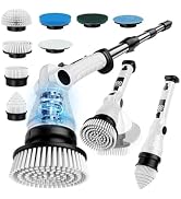 Electric Spin Scrubber, 3-Speed Power Scrubber for Cleaning Bathroom, 6-Angle Adjustable Head Cor...