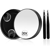 MIYADIVA 30X Magnifying Mirror, Magnifying Mirror Suction Cup, Travel Makeup Mirrors with Precise...