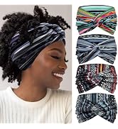 IVARYSS Extra Wide Boho Headbands for Women Non-Slip, 7'' Large Twist Knotted Stretchy Wraps Head...