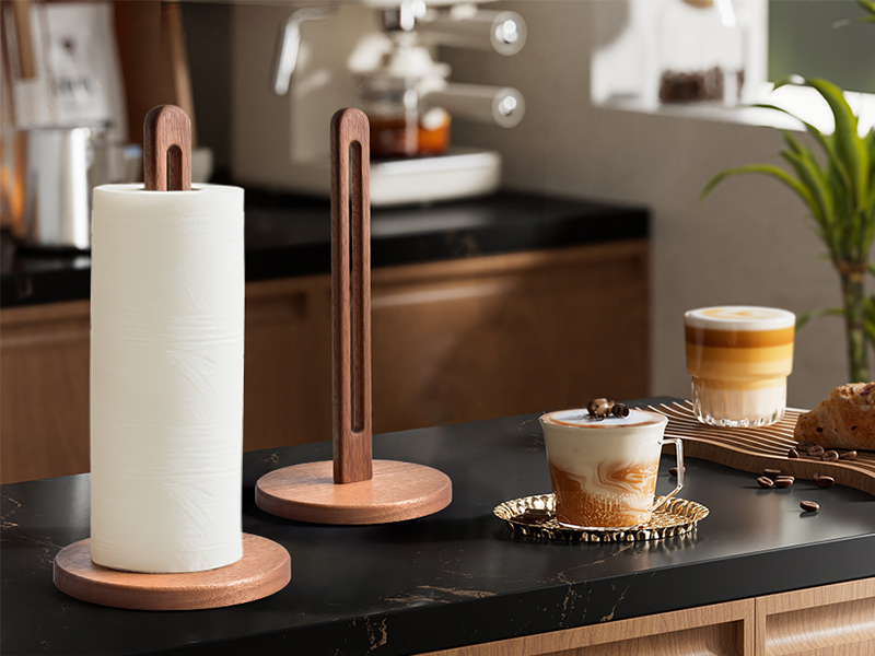 acacia wooden paper towel holder