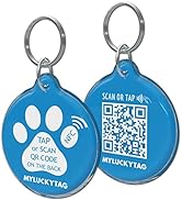 MYLUCKYTAG NFC & QR Code Smart Pet ID Tag Personalized Dog Cat Tag, Online Pet Profile, Pet Locat...