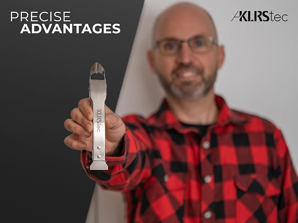 Stainless steel caulking tool for removing and smoothing silicone joints with precision edges