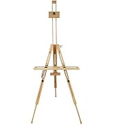 EXERZ Wooden Tripod Easel Beech Wood Foldable Artist Canvas Stand | Adjustable Portable Easel wit...