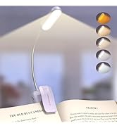 Glocusent 20 LED Reading Lights for Books in Bed, Eye Caring Reading Light, 5 Colors & 5 Brightne...