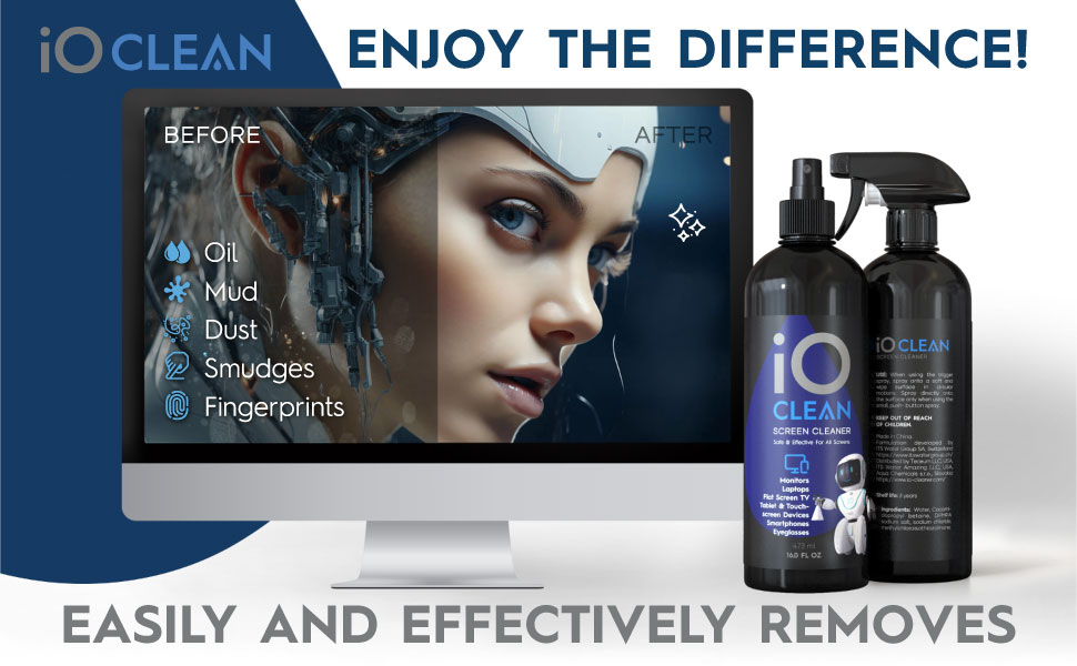 io clean screen cleaner before after