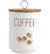 Simcat 27oz Ceramic Canister Set with Airtight Seal Bamboo Lid and Silicone Seal Damp-Proof Kitch...