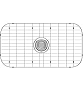 iPEGTOP Sink Bottom Grid, Stainless Steel Sink Protector 28"x 15" Centered Drain Hole with Corner...