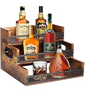 Liquor Bottle Display Shelf, Coffee Syrup Rack Organizer, 3 Step Countertop Liquor Wine Rack, 12 ...
