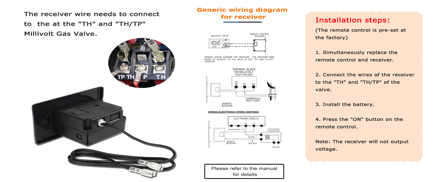 Installation Steps for the CASMER Fireplace Remote Control Kit