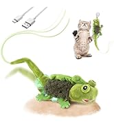 Migipaws Cat Toys, Touch Activated Flapping Chirping Lizard Kitten Toy with Catnip for Indoor Cat...