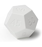 mooas Dodecagon Time Ball Rechargeable Mini Timer (White), 11 Preset Times, Desk & Study Producti...