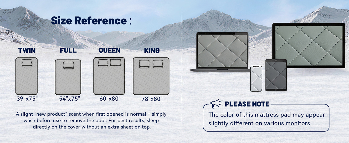 Cooling Mattress Pad for Hot Sleepers Noiseless Mattress Protector Bed Cooling Pad