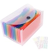 Uquelic Stand Receipt Organizer Folder for Desk - 13 Pockets Expanding Accordion Coupon Organizer...