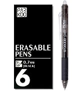 ParKoo Retractable Erasable Gel Pens Clicker, Fine Point, Make Mistake Disappear, Black Ink for N...