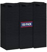 GLIMGLINT Black Microfiber Cleaning Cloth,150PK Reusable Cleaning Rags,Highly Absorbent Shop Rags...