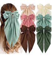 6 PCS Hair Bows for Women, Big Bow Hair Clips for Girls, Silky Satin Hair Bow Clips Oversized, La...