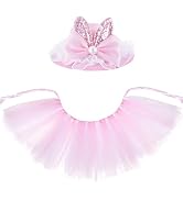 Haakong 2 Pcs Easter Costume Set for Pet Rabbit Ear Hat Puppy Tutu Skirt for Small Dog Cat Party ...