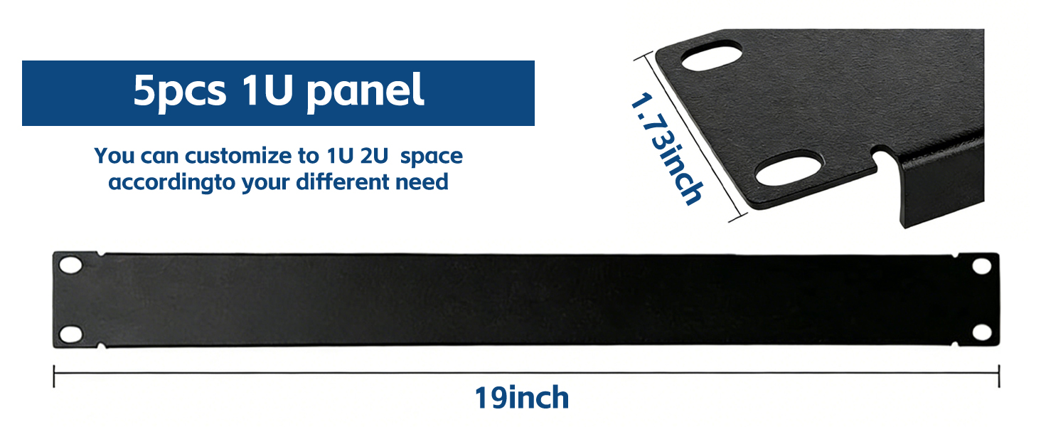 5 Pcs 1U Blank Panel