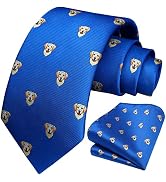 HISDERN Ties for Men Fun Animal Tie Handkerchief Business Classic Designer Mens Ties Novelty Neck...