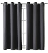 ChrisDowa Grommet Blackout Curtains for Bedroom and Living Room - 2 Panels Set Thermal Insulated ...