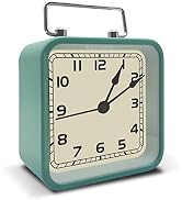 Night Light Alarm Clock, 3.5" Vintage Analog Silent Clock with Snooze Alarms, Non Ticking Battery...