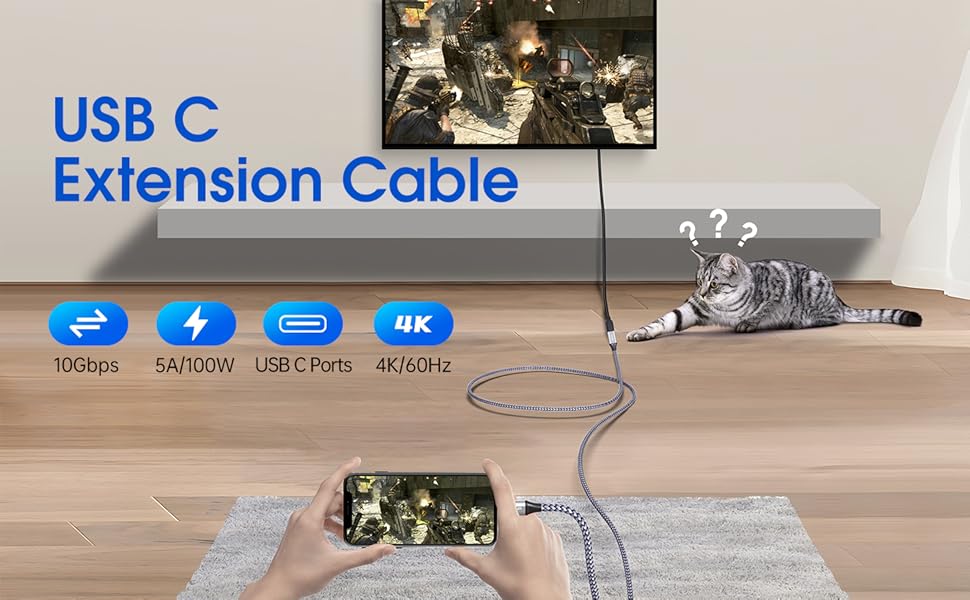 Cleefun usb c extension cable