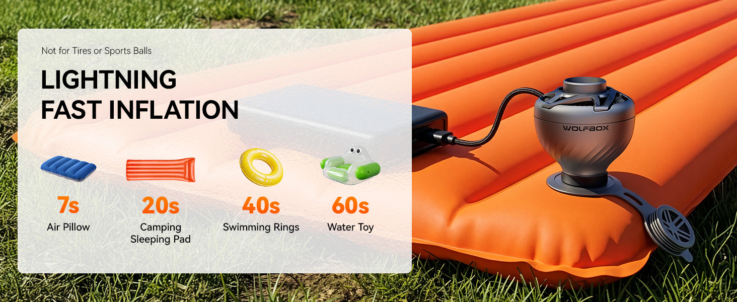 WOLFBOX MegaFlow Mini Air Pump for Inflatables