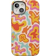Casely iPhone 15 Case | Tropical Color Splash | Abstract Retro Girly | Bold Case | Compatible wit...