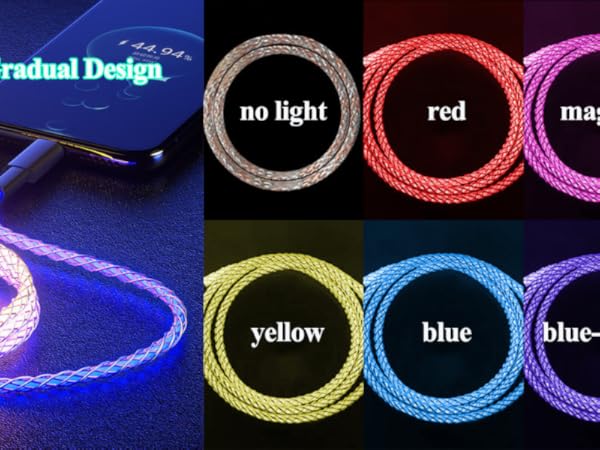 USB C to Type C RGB charging cable