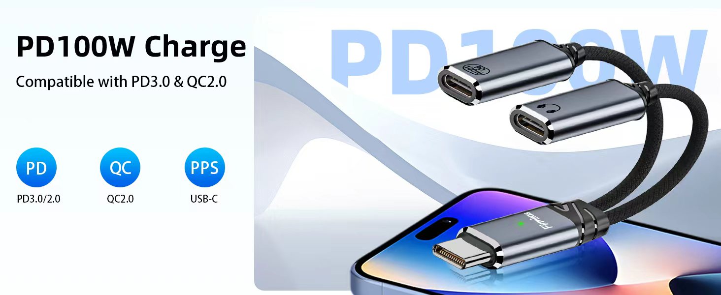 USB c splitter 1 in 2 out