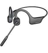 MONODEAL Bone Conduction Headphones with Mic, Bluetooth 5.3 Open Ear Headphones with Noise-Cancel...