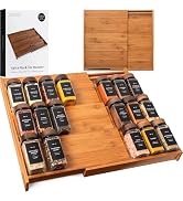 EDELHAUS Spice Drawer Organizer - Expandable Spice Rack for Drawer, Black Seasoning Organizer for...