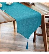 BALCONY & FALCON Linen Style Table Runner Waterproof Washable Table Runners for Kitchen Coffee Dr...