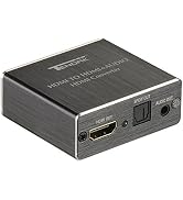 Tendak HDMI Audio Extractor, 4K 30Hz HDMI Audio Splitter to Optical TOSLINK SPDIF + 3.5mm Stereo ...