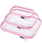 YQBRAO 3 Pack Hard Sided Clear Zipper Case for Storage- Thickened-Grade Clear Hard Shell Zipper C...