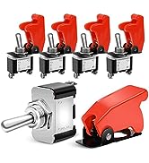 Nilight 90014E Heavy Duty Rocker Toggle Switch 12V 20A Red Cover SPST ON/Off 2Pin Car Truck Boat-...