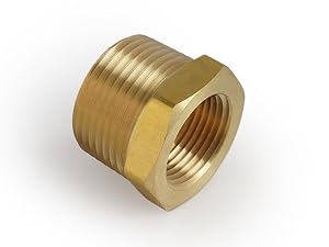 TL TOOLEGIN 1/2" NPT Male x 1/4" Female Brass Bushing Reducer Reducing Pipe Adapter Fitting1200 PSI