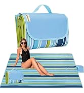 K Y KANGYUN Beach Blanket Outdoor Picnic Blanket Mat 80"x60" Extra Large Waterproof Sand Proof Ca...