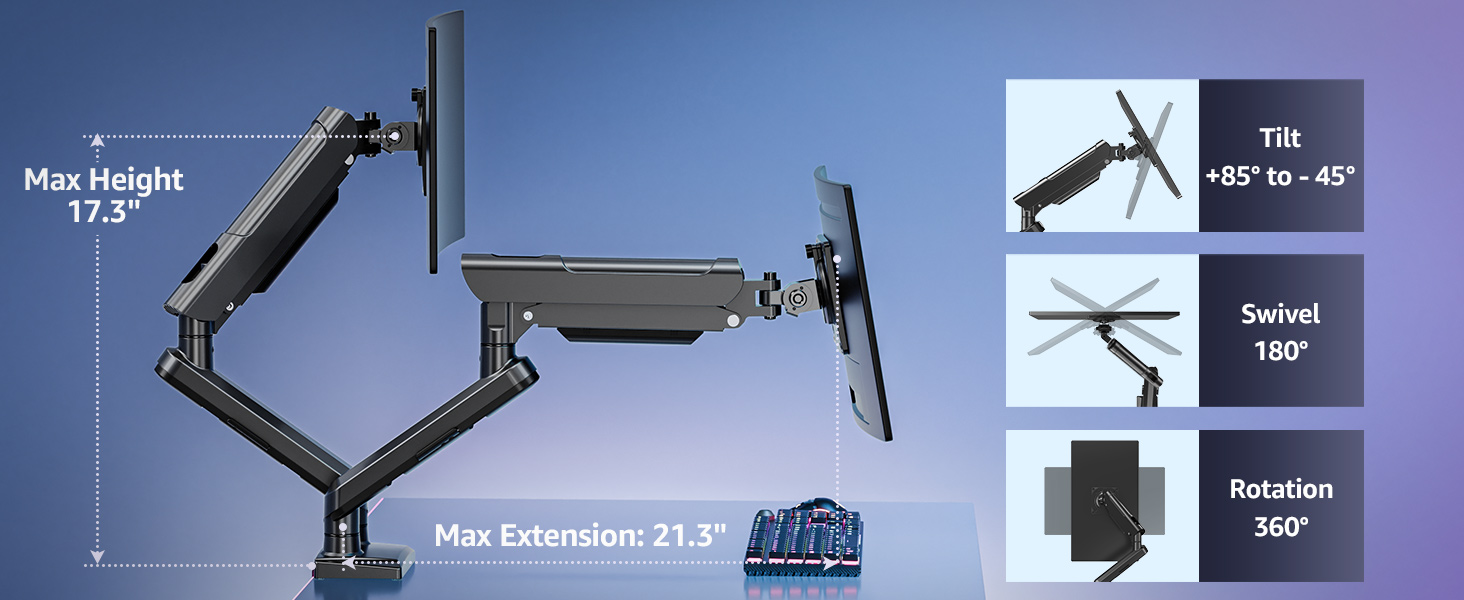 dual monitor arm