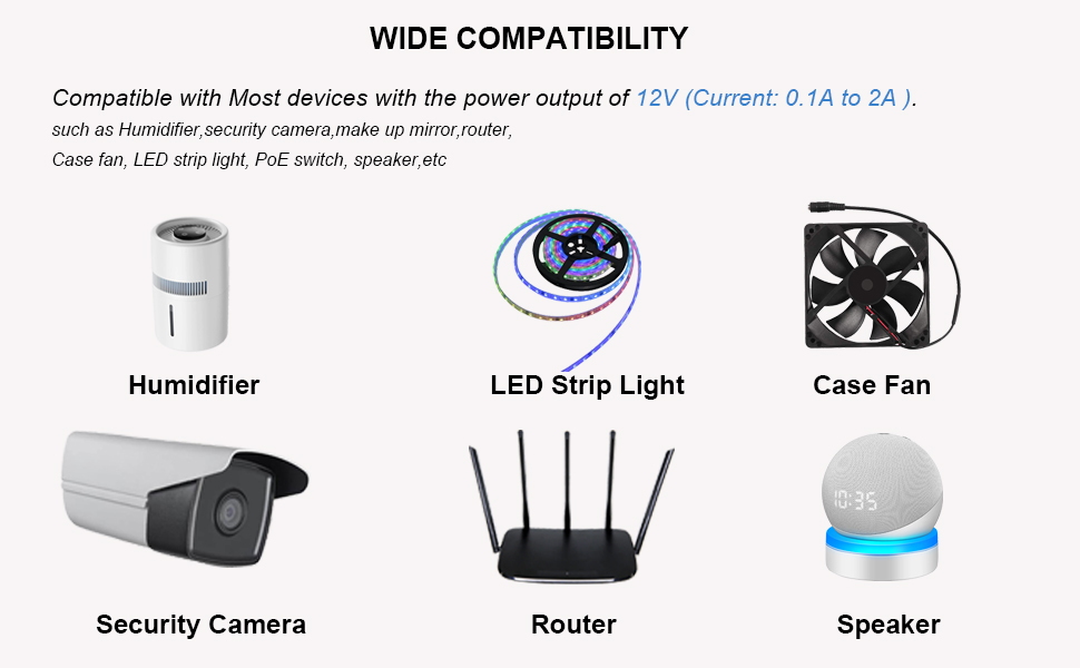 12V 2A WIDE COMPATIBILITY