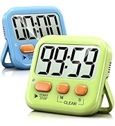 Antonki 2 Pack Digital Timer for Kids, Magnetic Countdown Kitchen Timers for Cooking, Egg, Classr...