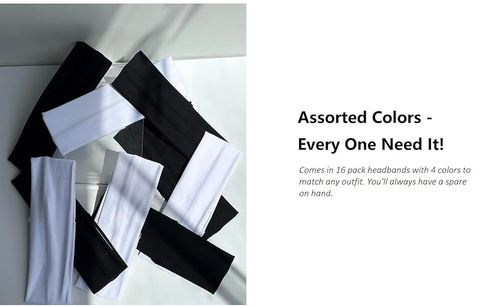 Headbands for Women Elastic Hair Bands for Women' Hair Non Slip Soft Cloth Fabric Sweat Headbands