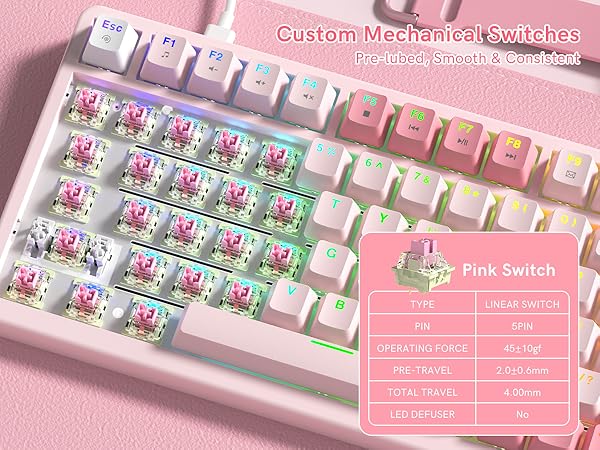 Custom Pink Mechanical Switches