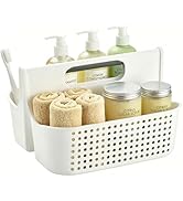 Haundry Portable Shower Caddy Basket, 2 Compartments Plastic Cleaning Caddy Organizer, Large Stor...