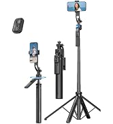 Auto-Face Tracking 4-Leg Stand, Selfie Stick with Detachable Phone Stand, Smooth Motion Shots, 36...