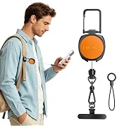 COCASES Anti-theft Phone Tether, Retractable Steel Line Phone Lanyard, Cell Phone Strap with Meta...