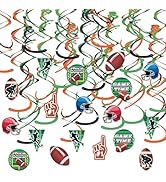 HonuGoGo 18-Piece Football Hanging Swirl Decorations – Double Swirls with Touchdown, Helmets, and...